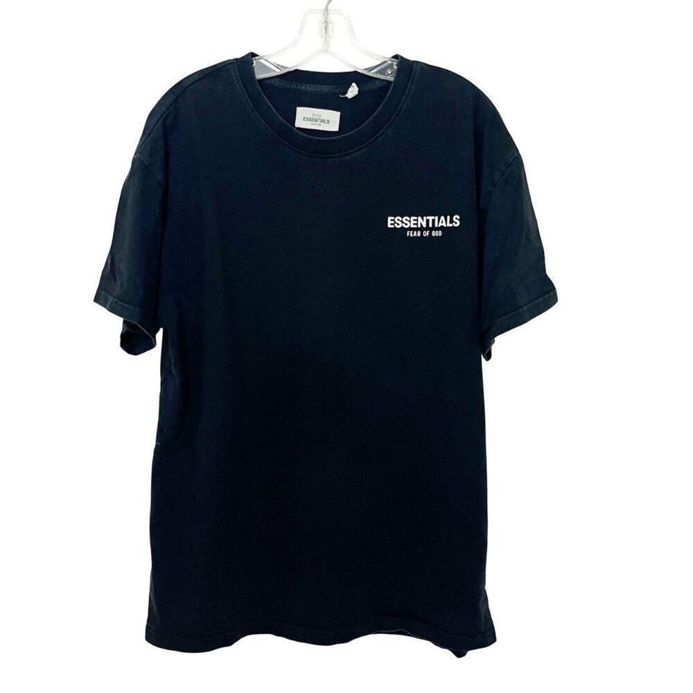 Essentials Fear of God Black Crewneck Short Sleeve Tee - Men's Size Medium